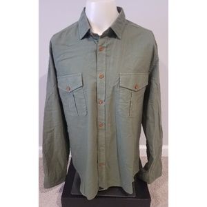 Untuckit XL Slim Fit Button Front L/S Green Shirt